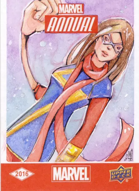 2016 Marvel Annual Sketch Card Wojik Ms Marvel Khan