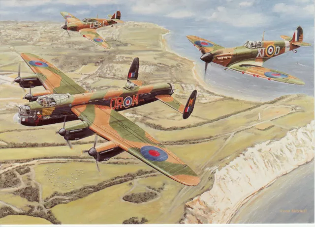 Avro Lancaster Bomber Spitfire Hurricane Battle of Britain Memorial Flight card