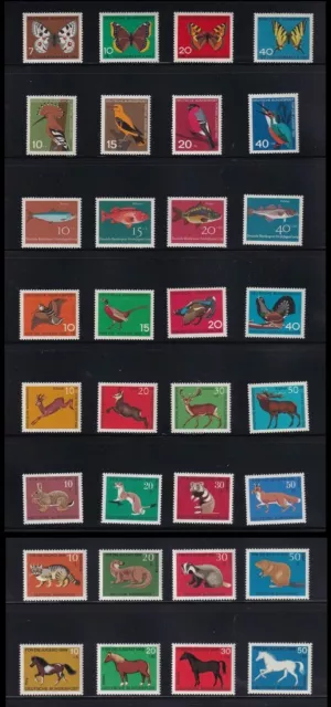 Bund BRD Jugend Tiere 1962 - 1969 Sätze ( 8 Verschiedene ) postfrisch **