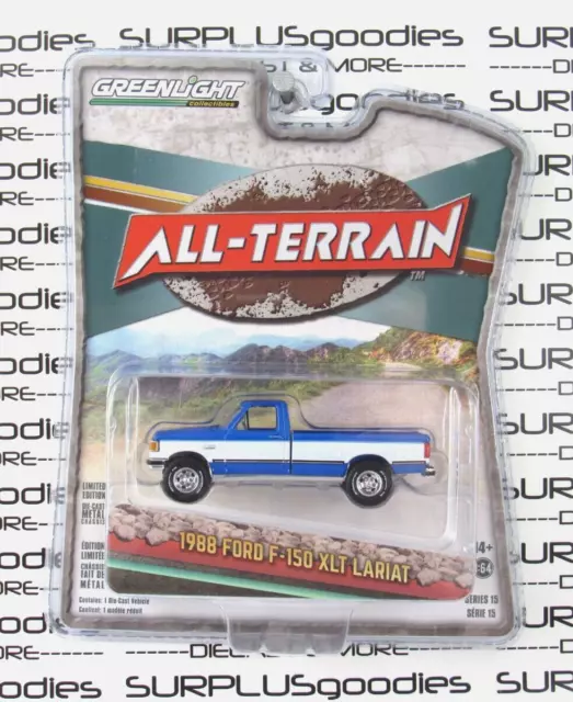 2023 Greenlight 1:64 All-Terrain R15: 1988 FORD F150 XLT LARIAT Pickup Truck