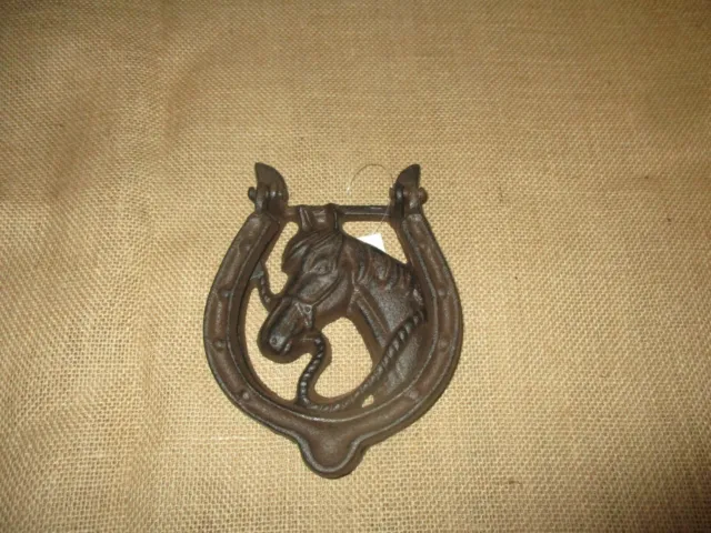 Heurtoir style ancien marteau de porte en fonte avec poignée tête de cheval neuf