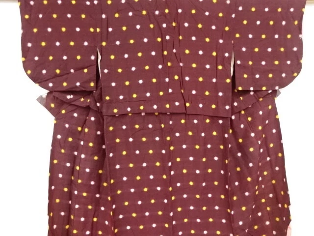 42089# Japanese Kimono / Antique Kimono / Meisen / Woven Dots