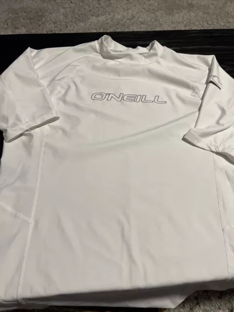 O’Neill Performance Fit Surfing White Shirt Rash Guard  UPF 50+ - Men’s XL