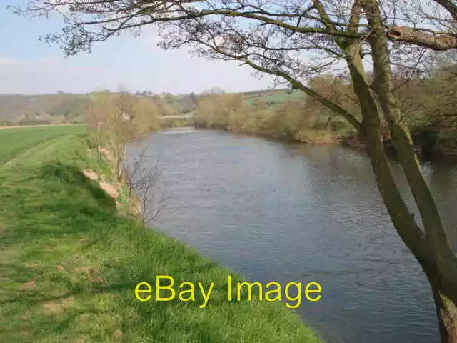 Photo 6x4 River Wye at Foy The suspension bridge is just ahead. c2007