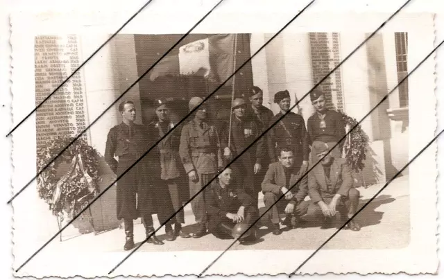 Bologna Castel Maggiore cart.fotog Municipio fascisti e lapidi caduti WW1 fp nvg