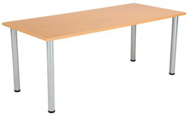 Jemini Rectangular Meeting Table 1800x800x730mm Beech/Silver KF816654