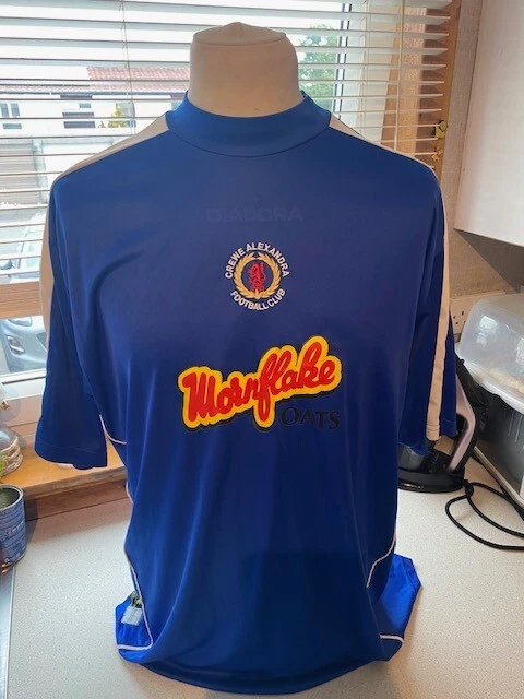 Maillot Vintage Crewe Alexandra – Diadora – Taille XL – Extérieur Bleu