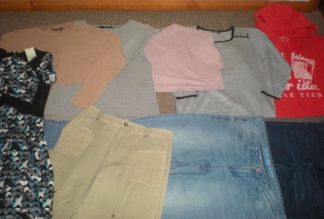 Pacchetto abiti da ragazza età 15-16 anni jeans top felpa con cappuccio abito gonna maglione viso grasso