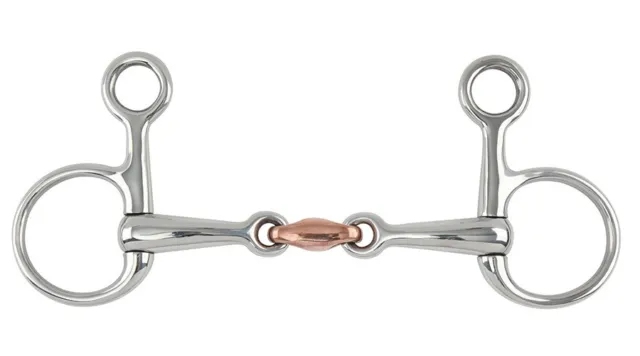 Shires Hanging Cheek Copper Lozenge Snaffle 4.5" 5" 5.5" 6" ALL SIZES