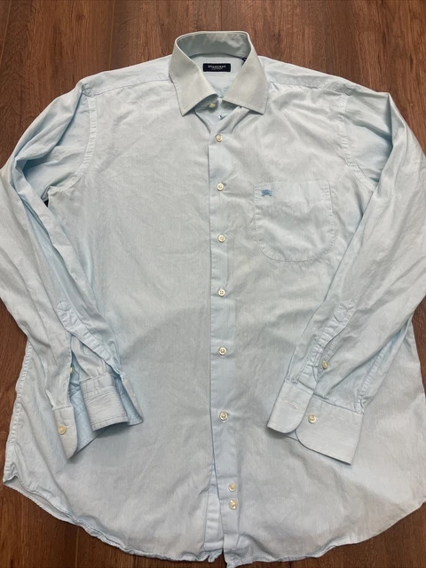 Camicia da uomo blu Burberry taglia 40/15 tre quarti
