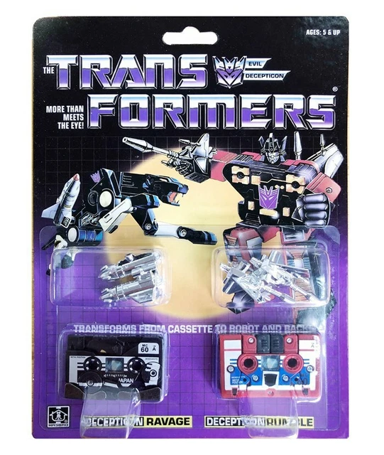 TRANSFORMERS G1 SOUNDWAVE Cassette Laserbeak Frenzy Rumble Ravage ...