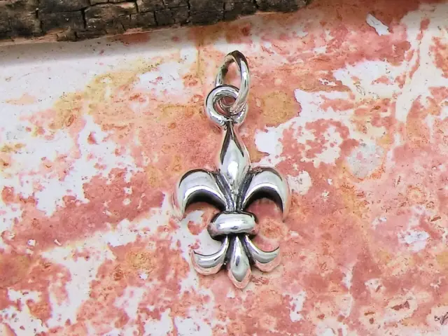 Fleur de Lis Lys Anhänger 925 Sterling Silber französische Königslilie Lilie