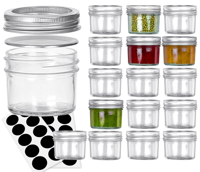 Mason Jars Canning Jars, 4OZ Jelly Jars With Regular Lids, Ideal for ...