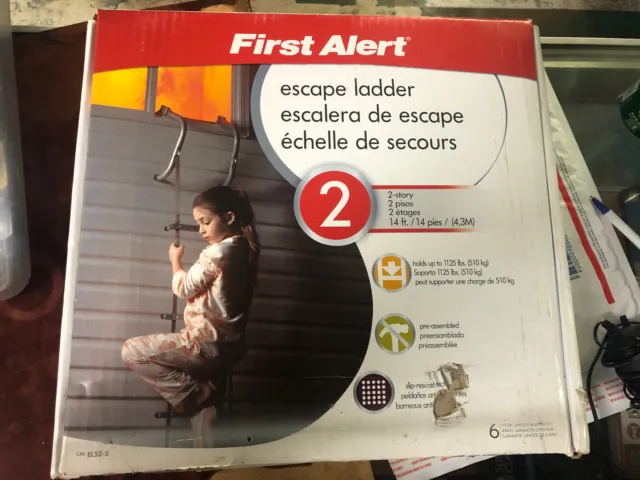 First Alert 2-Story Fire Escape Anti-Slip Ladder | 14' | +1125 lbs