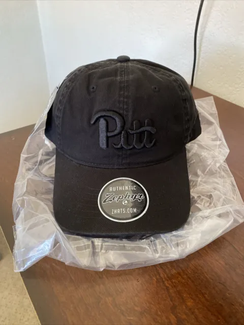 University Pitt Pittsburgh Panthers Zephyr Hat Black Cap Adjustable Embroidered