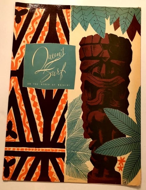 Queen's Surf Restaurant Surfside Dinner Menu TIKI Waikiki Beach Honolulu Hawaii