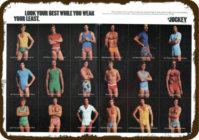 1976 JOCKEY Retro 70's Mens Underwear Vintage-Look DECORATIVE REPLICA METAL SIGN