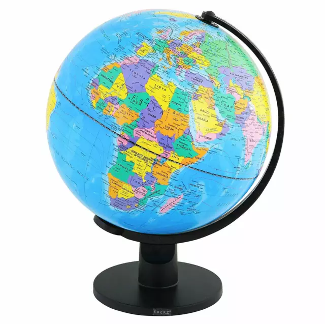 Exerz Educational Swivel World Globe Desktop Globe Dia 20CM 25CM 30CM