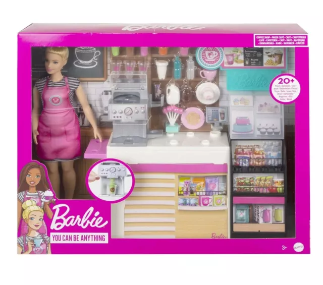 Barbie Coffee Shop Playset With Doll & Accessories Included New In Box