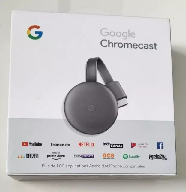 Google Chromecast (3rd Generation) Dongle  Anthracite Gris (GA00439-FR) #H