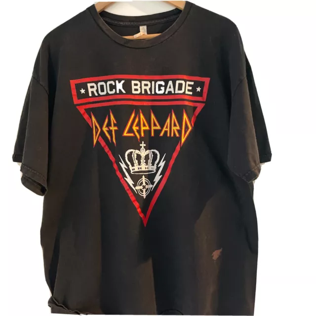 Def Leppard REO Speed Wagon Tesla ROCK BRIGADE Concert 2016 T Shirt Black XL