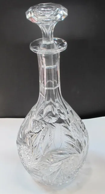 American Brilliant Period Cut Glass decanter, Antique  ABP