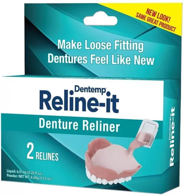 Dentemp Reline it | Zinkfrei weiche lose Reparaturbeschlag für obere & untere Prothese