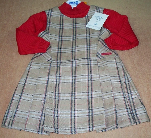 Vestina Bambina + Maglia A Lupetto Bimba Maglia 100% Pura Lana Made Italy
