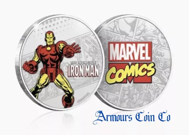 Iron Man Avengers Silver Plated Marvel Coin In Capsule