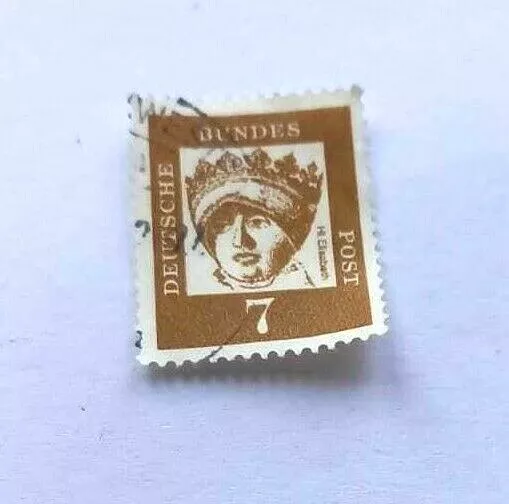 Briefmarke -  1961 Deutsche Bundespost - 7 Pfennig - Hl. Elisabeth DEUTSCHLAND