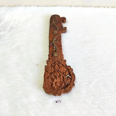 Vintage Flowers Decorated Wooden Wall Key Hanger Old Collectible W14
