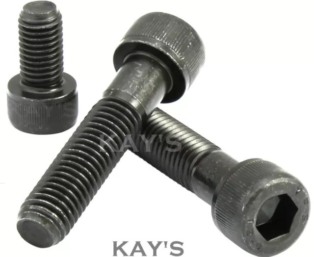 M5 5mm HIGH TENSILE 12.9 CAP HEAD ALLEN BOLTS SELF COLOUR BLACK SOCKET SCREWS