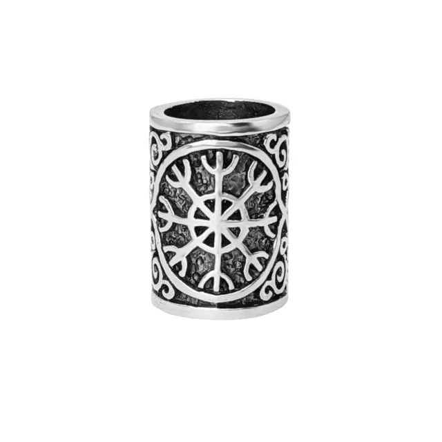 81stgeneration .925 Argent Sterling Heaume de Respect Dreadlock Perle Tube