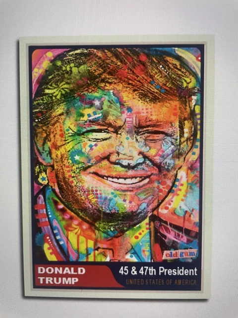 DONALD TRUMP 2025 “Team Trump” Custom Aceo. Original Old Gum Digital