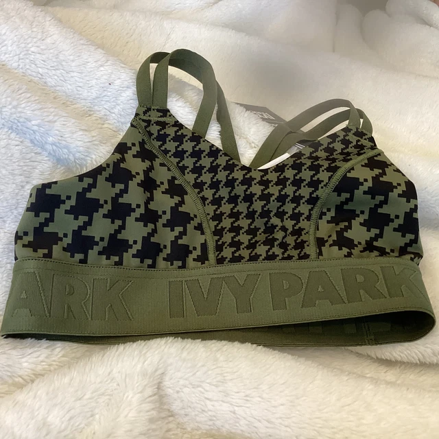 Adidas x Ivy Park Houndstooth Youth Girls 2XS XXS IVP Bra Wild Pine