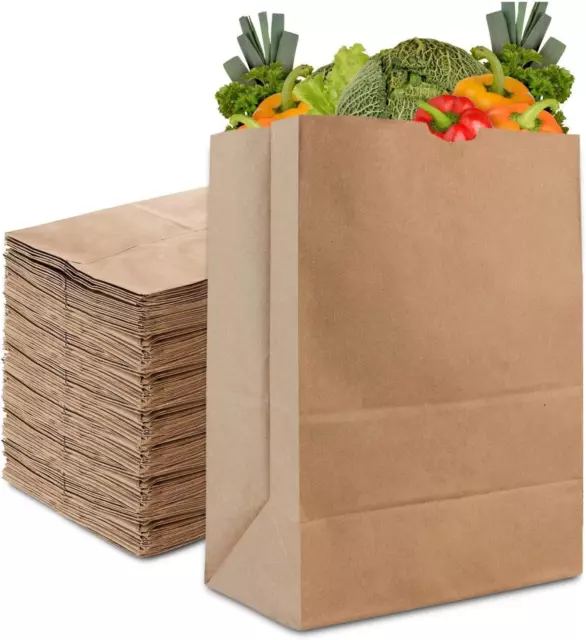 Stock Your Home 57 Lb Kraft Paper Bag (50 Count) Heavy Duty, Large Brown Paper