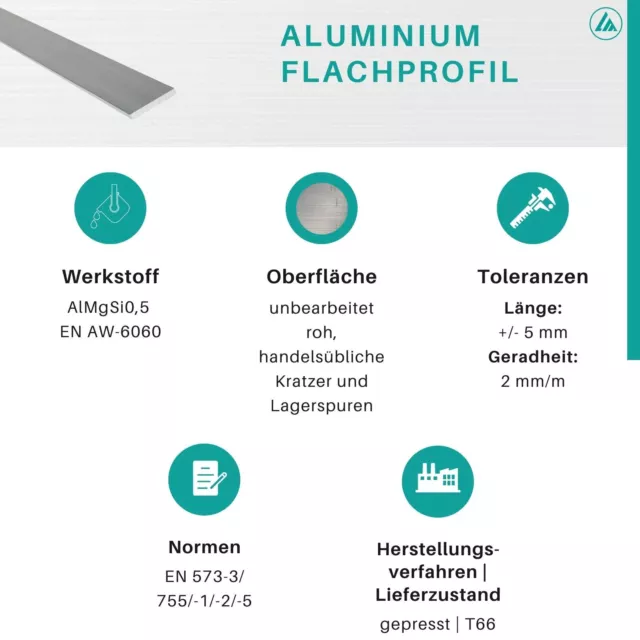 Alu Flachmaterial Aluminium Flachstange Aluprofil Flacheisen Flach Flachstahl 2