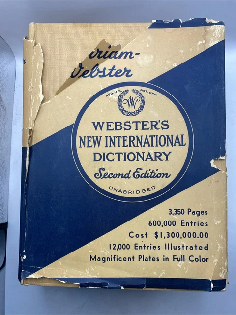 WEBSTER'S NEW INTERNATIONAL Dictionary Second Edition Unabridged