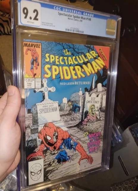 Spectacular Spider-Man #148 CGC 9.2 NM- Marvel  Night of the Living Dead 1989