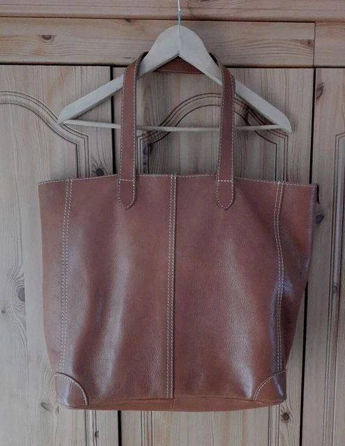 FAT FACE TAN leather large tote bag Approx H14.8 W20 See Description 44.95 PicClick UK