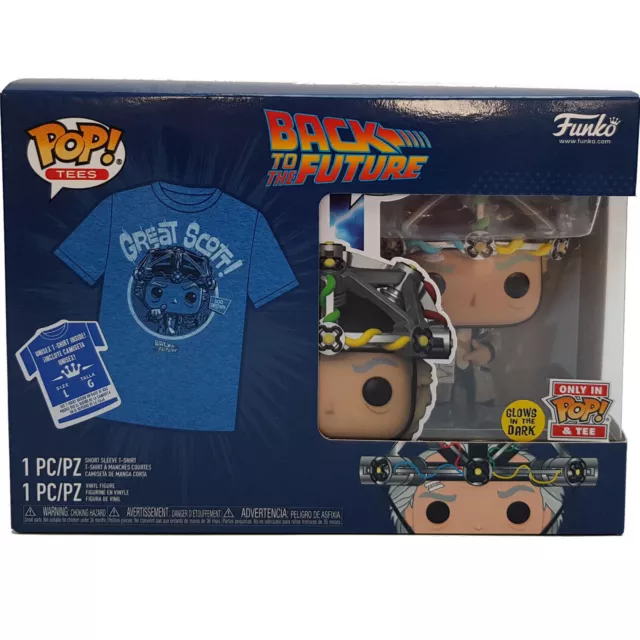 Funko Pop Doc mit Helm zurück in die Zukunft Vinylfigur T-Shirt Box Large L