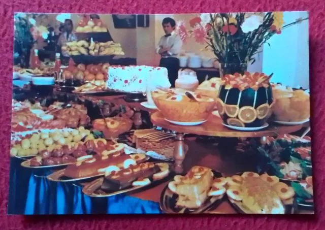 Postal Postcard Restaurant Buffet International Las Palmas De Gran Canaria Spain