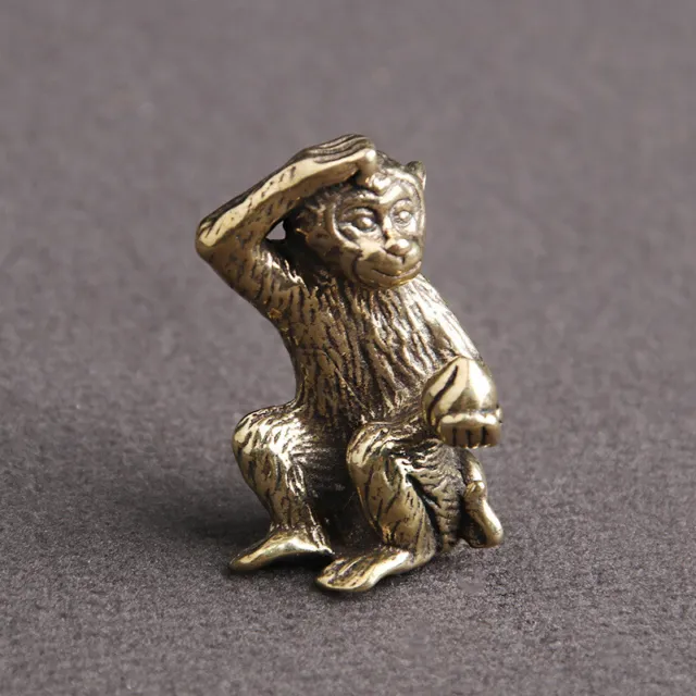 Brass Monkey Figurines Statuette Copper Tea pet Fengshui Gifts Sculptures