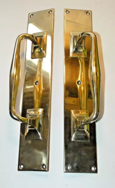 LARGE ANTIQUE BRASS pull handles (BK255) £110.00 - PicClick UK