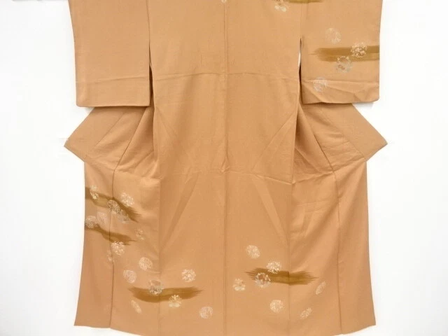 44431# Japanese Kimono / Antique Kimono / Embroidery / Haze With Flower Roundel