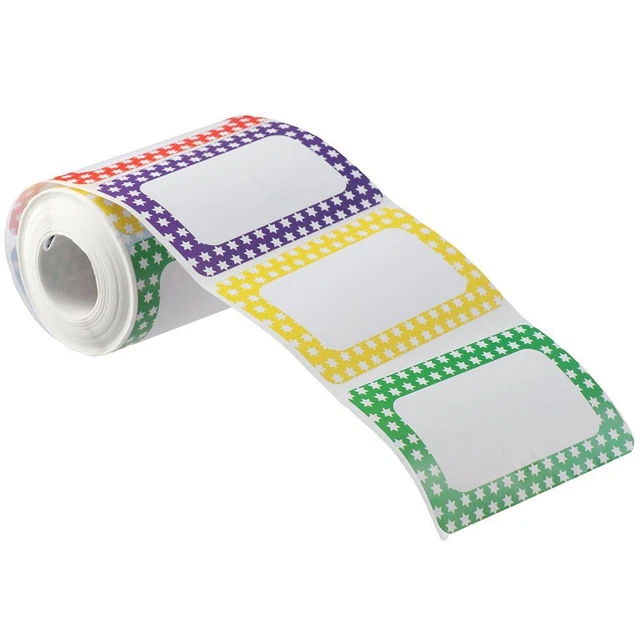 PAPER IDENTIFICATION BADGES Multi-Color Name Tag Labels Peel and Stick ...