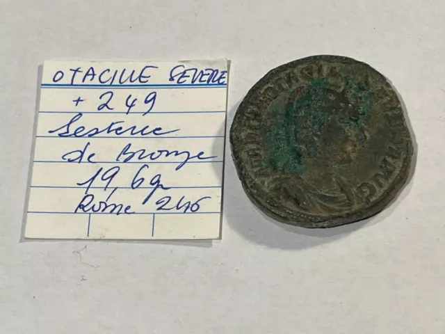 Monnaie Romaine Sesterce Otacille Sévère (108-9/P7)