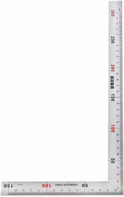 Winkel Lineal Siumir Edelstahl L Form Lineal 150 x 300 mm 90 Grad Rechtwinklige