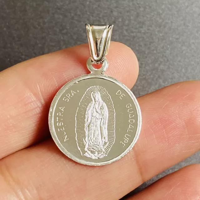 Virgen De Guadalupe Sterling Silver Pendant , Dije Virgen De Guadalupe Plata 925
