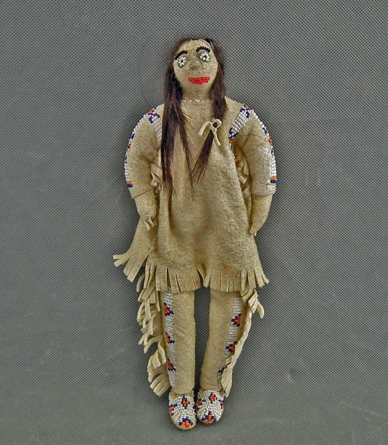 Antique Native American Indian Beaded Male Doll